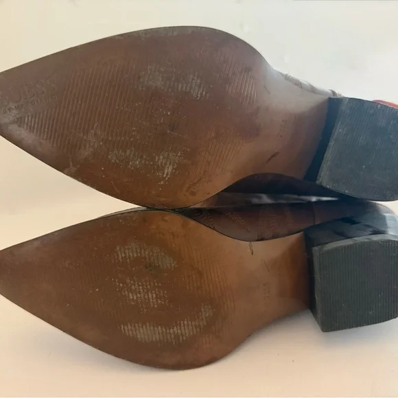 Guess Brown Heeled Cowboy Boots - Picture 3 of 7